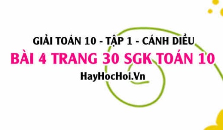 Giải bài 4 trang 30 Toán 10 tập 1 SGK Cánh Diều